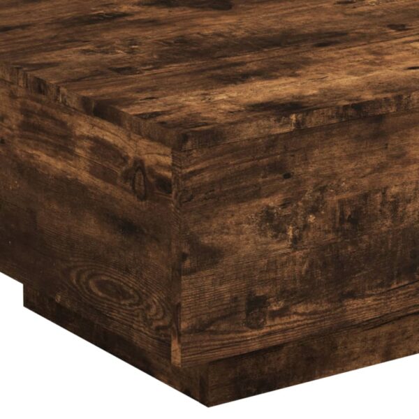 vidaXL Coffee Table Smoked Oak 21.7"x21.7"x12.2" Engineered Wood - Image 8