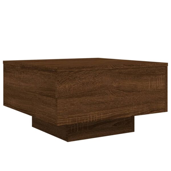 vidaXL Coffee Table Brown Oak 21.7"x21.7"x12.2" Engineered Wood - Image 2