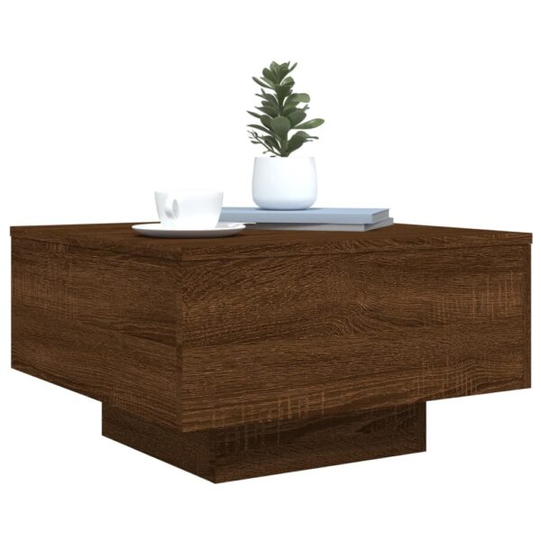 vidaXL Coffee Table Brown Oak 21.7"x21.7"x12.2" Engineered Wood - Image 4