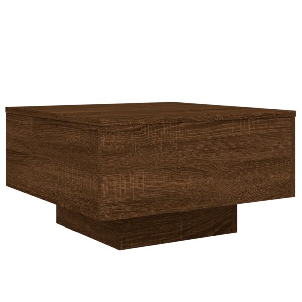 vidaXL Coffee Table Brown Oak 21.7"x21.7"x12.2" Engineered Wood - Image 7