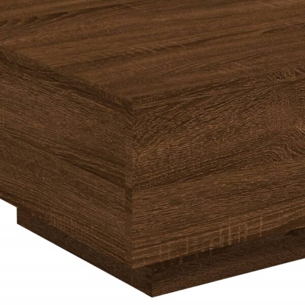 vidaXL Coffee Table Brown Oak 21.7"x21.7"x12.2" Engineered Wood - Image 8