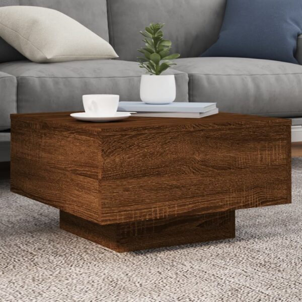 vidaXL Coffee Table Brown Oak 21.7"x21.7"x12.2" Engineered Wood