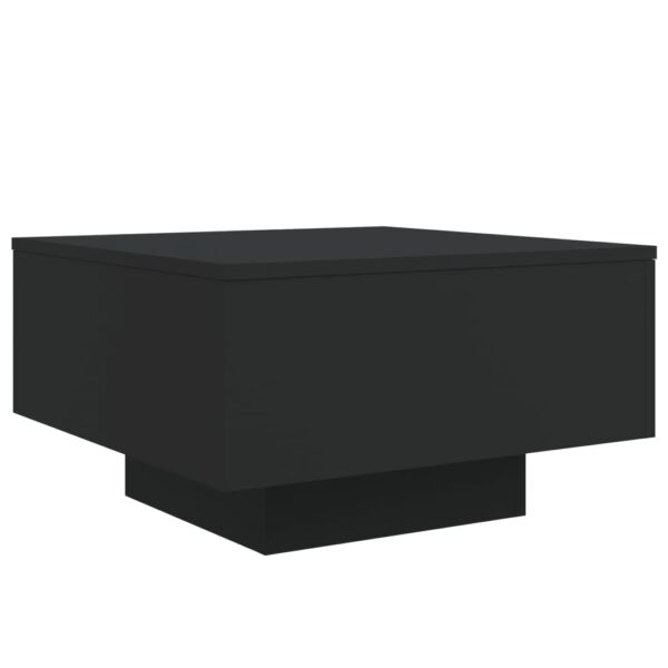 vidaXL Coffee Table with LED Lights Black 21.7"x21.7"x12.2" - Image 3