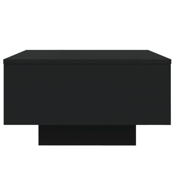 vidaXL Coffee Table with LED Lights Black 21.7"x21.7"x12.2" - Image 7