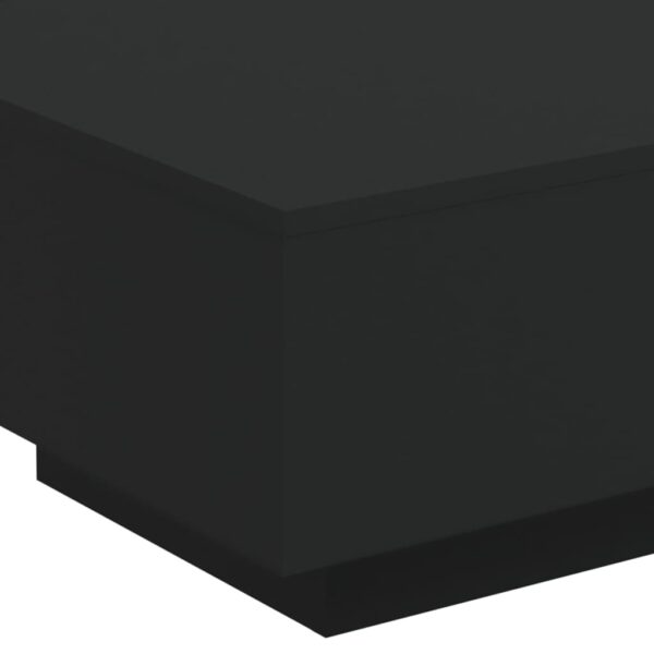 vidaXL Coffee Table with LED Lights Black 21.7"x21.7"x12.2" - Image 10