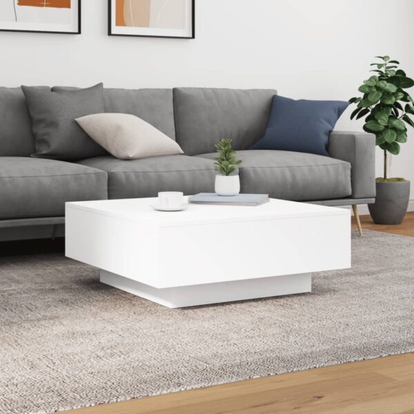 vidaXL Coffee Table White 31.5"x31.5"x12.2" Engineered Wood - Image 3