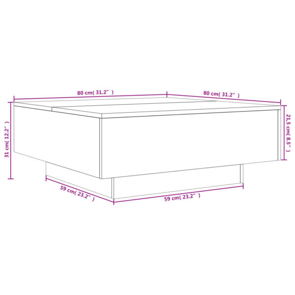 vidaXL Coffee Table White 31.5"x31.5"x12.2" Engineered Wood - Image 10