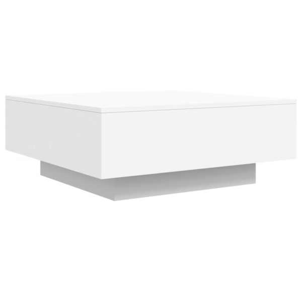 vidaXL Coffee Table with LED Lights White 31.5"x31.5"x12.2" - Image 3