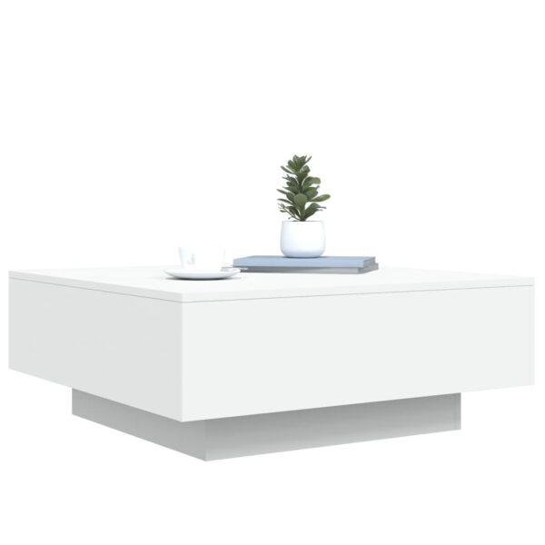 vidaXL Coffee Table with LED Lights White 31.5"x31.5"x12.2" - Image 6