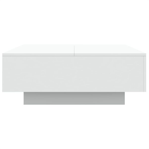 vidaXL Coffee Table with LED Lights White 31.5"x31.5"x12.2" - Image 8