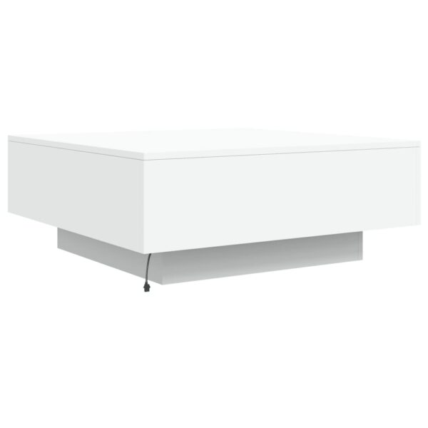 vidaXL Coffee Table with LED Lights White 31.5"x31.5"x12.2" - Image 9