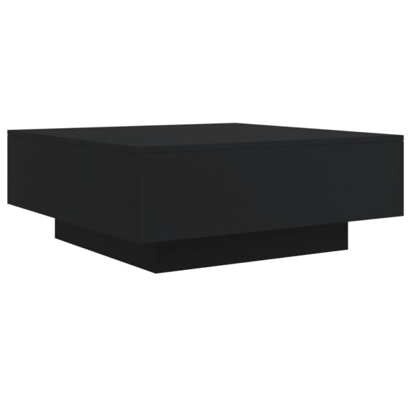 vidaXL Coffee Table with LED Lights Black 31.5"x31.5"x12.2" - Image 3