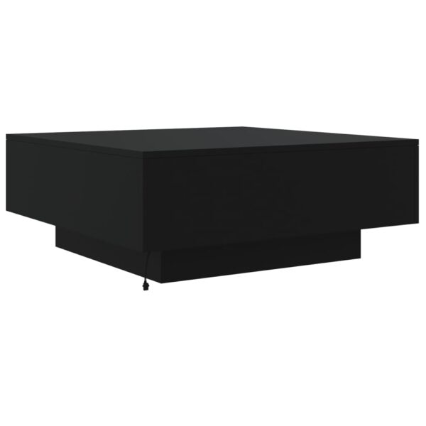 vidaXL Coffee Table with LED Lights Black 31.5"x31.5"x12.2" - Image 9