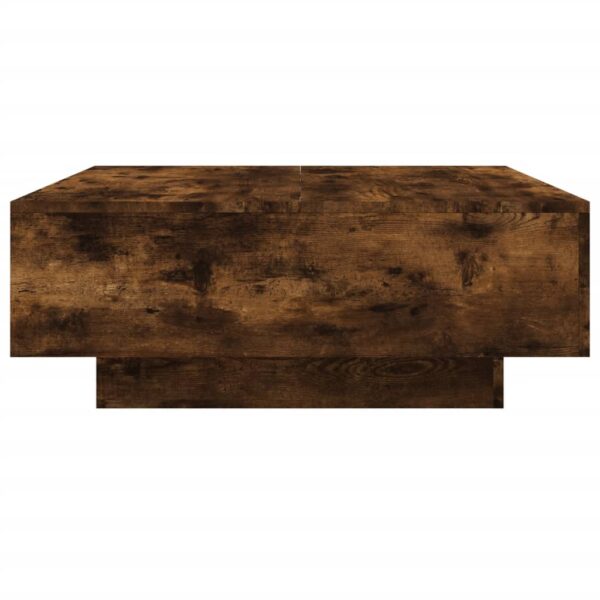 vidaXL Coffee Table with LED Lights Smoked Oak 31.5"x31.5"x12.2" - Image 7