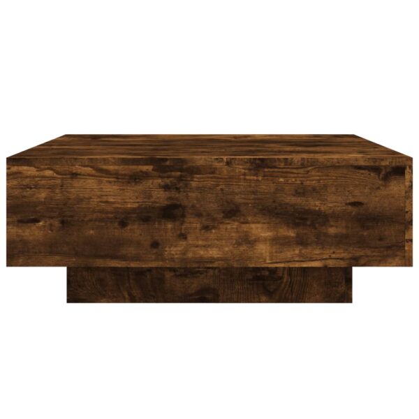 vidaXL Coffee Table with LED Lights Smoked Oak 31.5"x31.5"x12.2" - Image 8