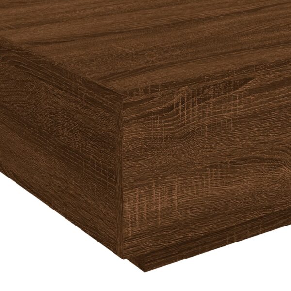 vidaXL Coffee Table with LED Lights Brown Oak 31.5"x31.5"x12.2" - Image 10