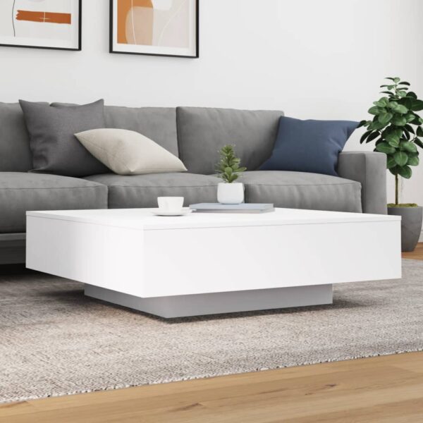 vidaXL Coffee Table White 39.4"x39.4"x12.2" Engineered Wood - Image 3