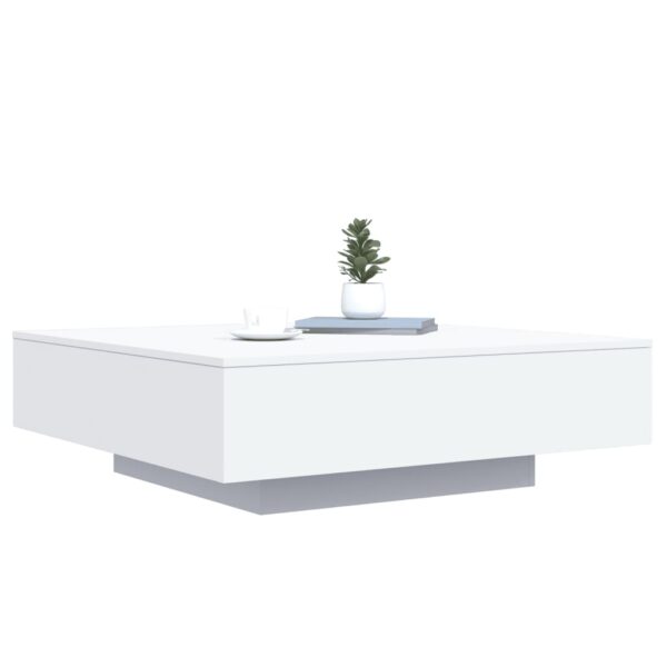 vidaXL Coffee Table White 39.4"x39.4"x12.2" Engineered Wood - Image 4