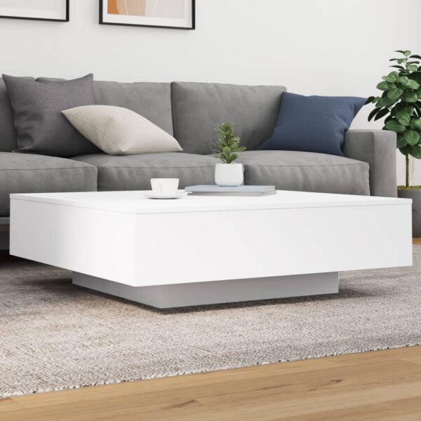 vidaXL Coffee Table White 39.4"x39.4"x12.2" Engineered Wood