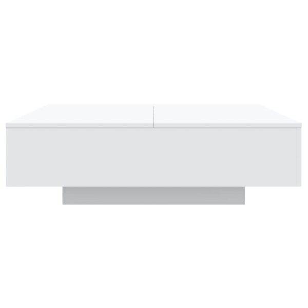 vidaXL Coffee Table with LED Lights White 39.4"x39.4"x12.2" - Image 7