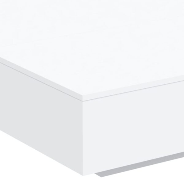 vidaXL Coffee Table with LED Lights White 39.4"x39.4"x12.2" - Image 9