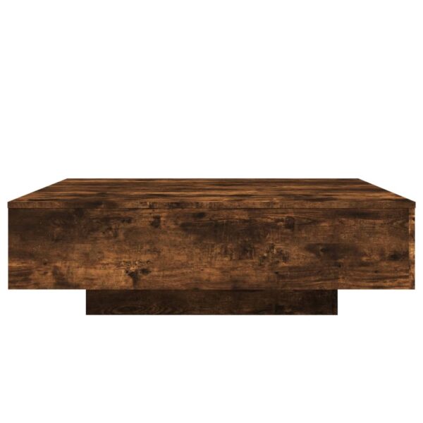 vidaXL Coffee Table with LED Lights Smoked Oak 39.4"x39.4"x12.2" - Image 6