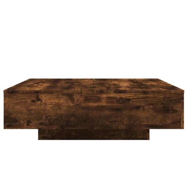 vidaXL Coffee Table with LED Lights Smoked Oak 39.4"x39.4"x12.2" - Image 7