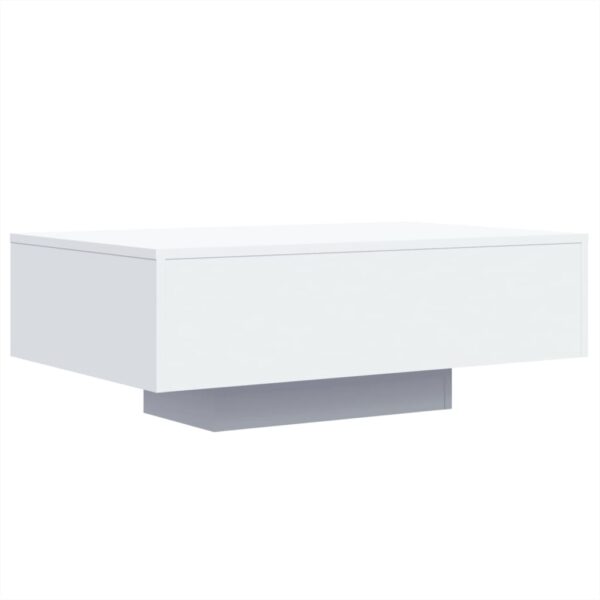 vidaXL Coffee Table with LED Lights White 33.5"x21.7"x12.2" - Image 3