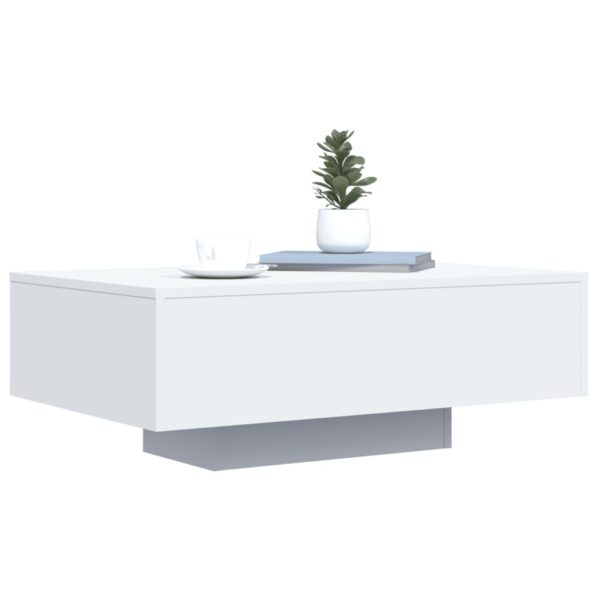 vidaXL Coffee Table with LED Lights White 33.5"x21.7"x12.2" - Image 5