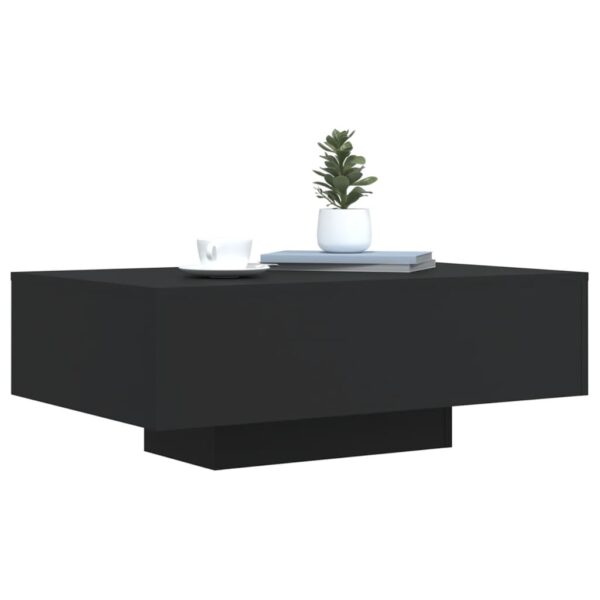 vidaXL Coffee Table with LED Lights Black 33.5"x21.7"x12.2" - Image 5