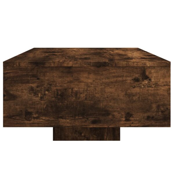 vidaXL Coffee Table with LED Lights Smoked Oak 33.5"x21.7"x12.2" - Image 6