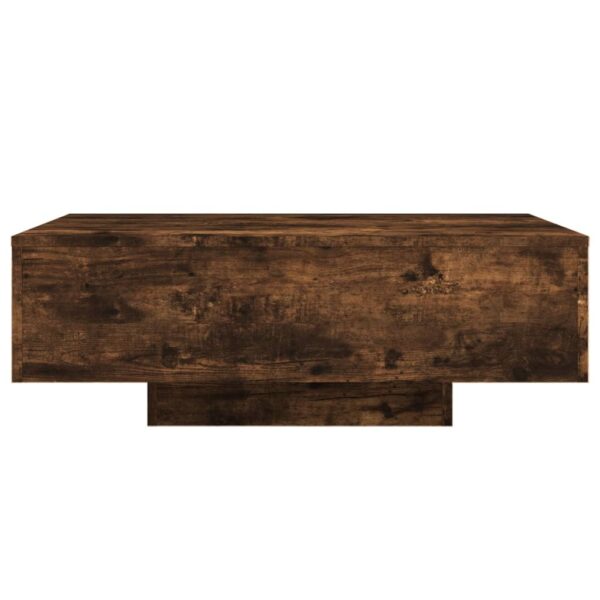 vidaXL Coffee Table with LED Lights Smoked Oak 33.5"x21.7"x12.2" - Image 7