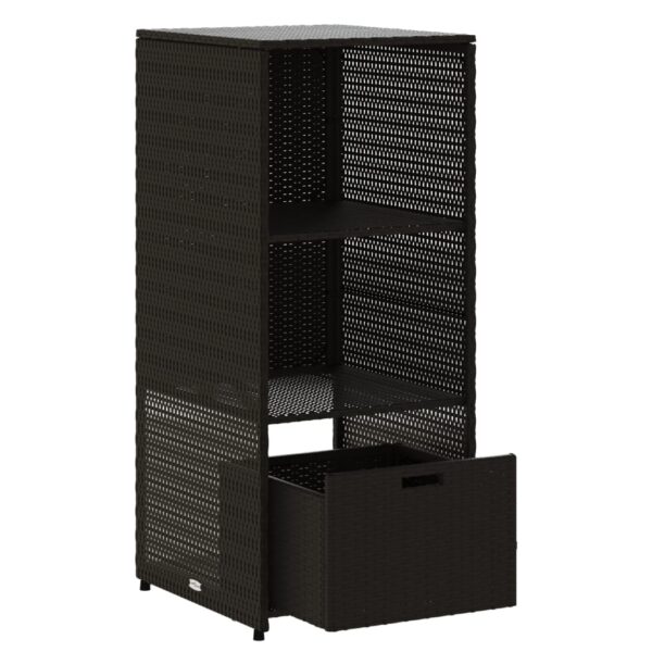 vidaXL Patio Storage Cabinet Black 19.7"x21.7"x45.3" Poly Rattan - Image 6