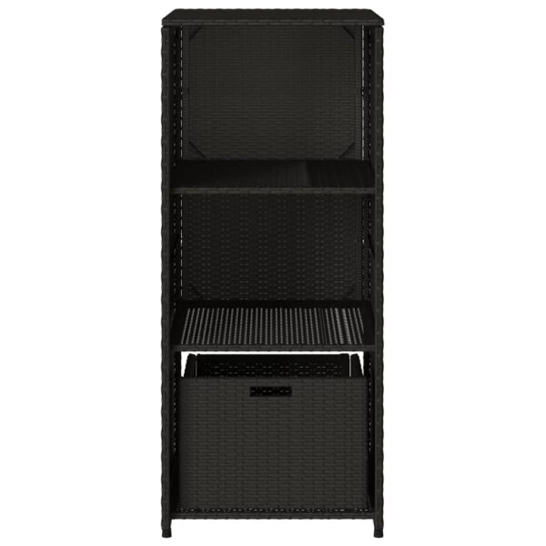 vidaXL Patio Storage Cabinet Black 19.7"x21.7"x45.3" Poly Rattan - Image 7