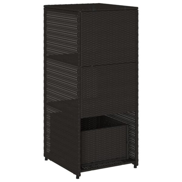 vidaXL Patio Storage Cabinet Black 19.7"x21.7"x45.3" Poly Rattan - Image 9