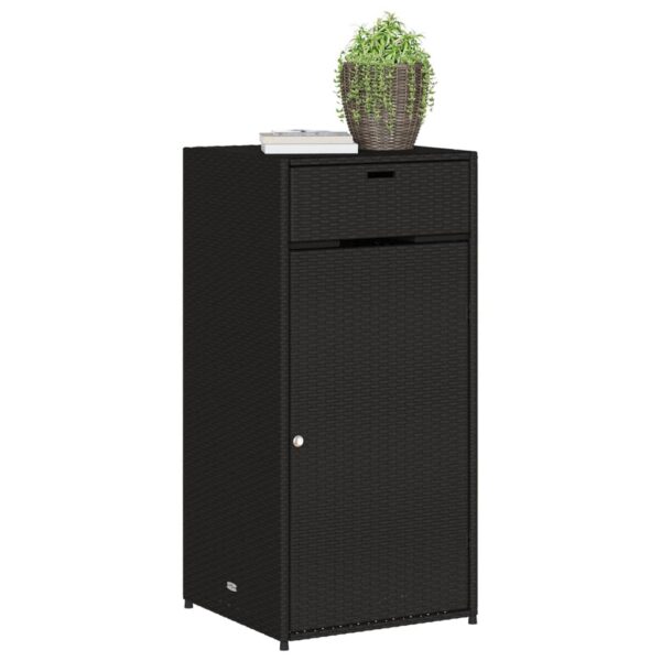 vidaXL Patio Storage Cabinet Black 21.7"x21.7"x43.7" Poly Rattan - Image 4