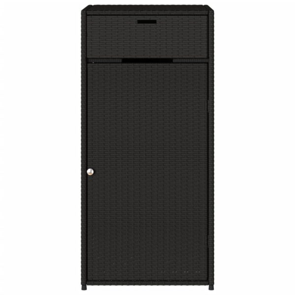 vidaXL Patio Storage Cabinet Black 21.7"x21.7"x43.7" Poly Rattan - Image 7