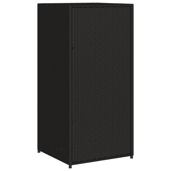 vidaXL Patio Storage Cabinet Black 21.7"x21.7"x43.7" Poly Rattan - Image 9