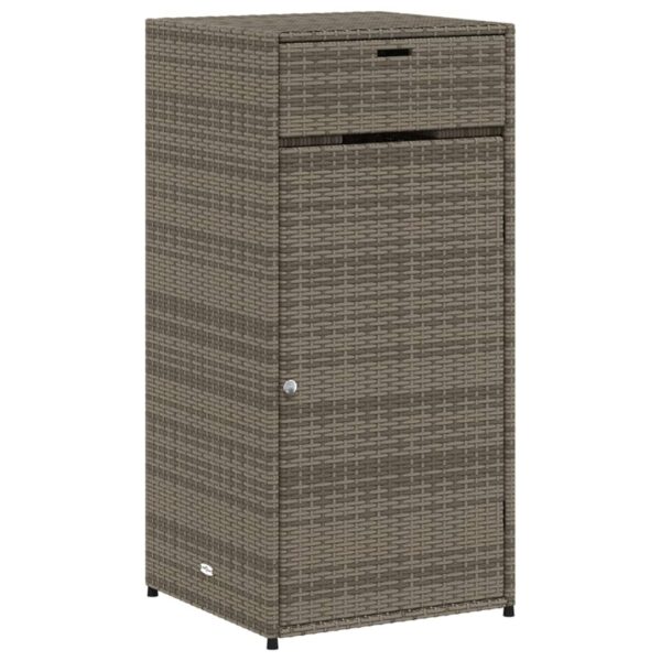 vidaXL Patio Storage Cabinet Gray 21.7"x21.7"x43.7" Poly Rattan - Image 2