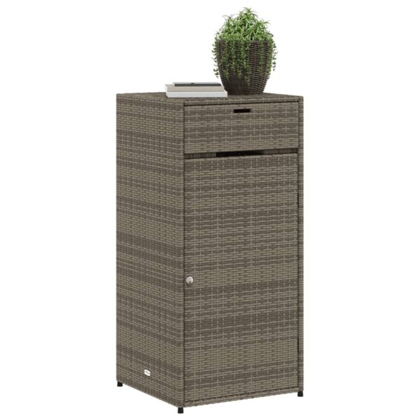 vidaXL Patio Storage Cabinet Gray 21.7"x21.7"x43.7" Poly Rattan - Image 4