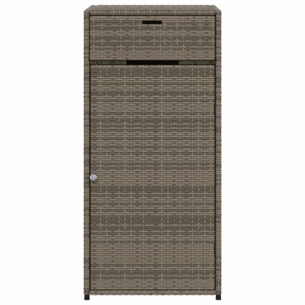 vidaXL Patio Storage Cabinet Gray 21.7"x21.7"x43.7" Poly Rattan - Image 7