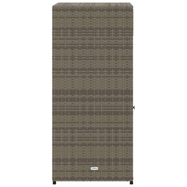 vidaXL Patio Storage Cabinet Gray 21.7"x21.7"x43.7" Poly Rattan - Image 8