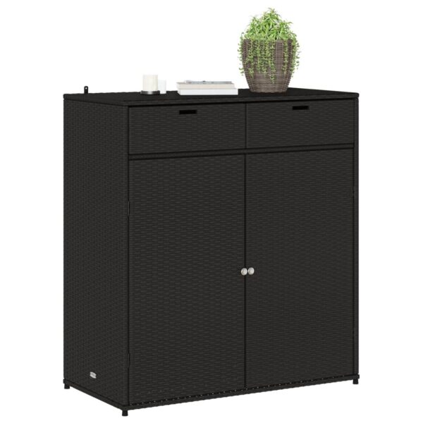 vidaXL Patio Storage Cabinet Black 41.3"x21.7"x44.5" Poly Rattan - Image 4