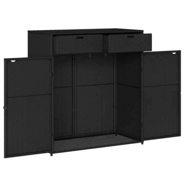 vidaXL Patio Storage Cabinet Black 41.3"x21.7"x44.5" Poly Rattan - Image 6