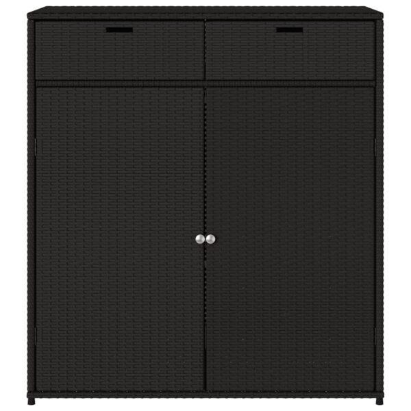 vidaXL Patio Storage Cabinet Black 41.3"x21.7"x44.5" Poly Rattan - Image 7