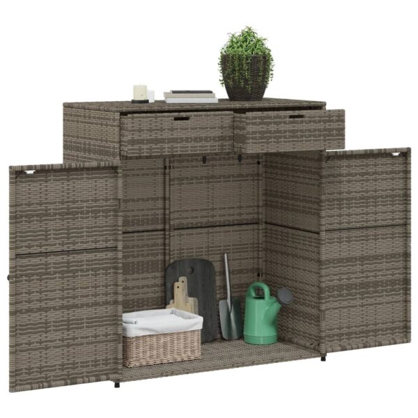 vidaXL Patio Storage Cabinet Gray 41.3"x21.7"x44.5" Poly Rattan - Image 5