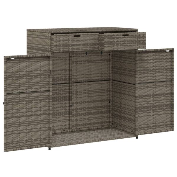 vidaXL Patio Storage Cabinet Gray 41.3"x21.7"x44.5" Poly Rattan - Image 6