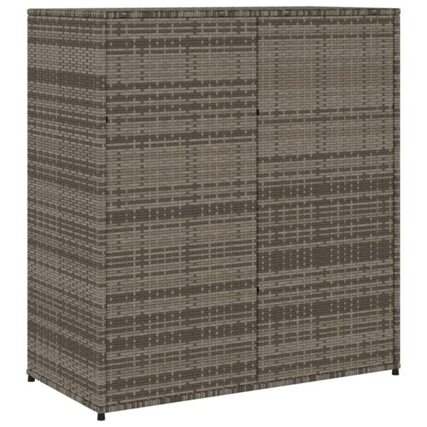 vidaXL Patio Storage Cabinet Gray 41.3"x21.7"x44.5" Poly Rattan - Image 9