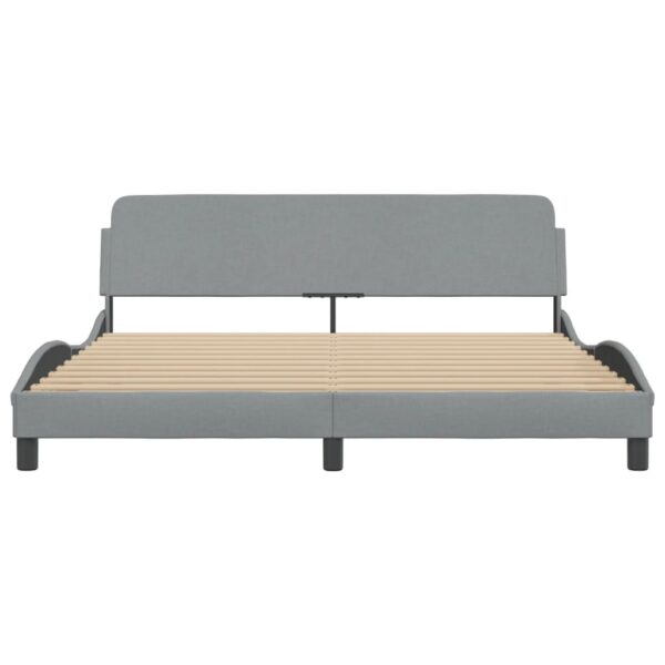 vidaXL Bed Frame with Headboard Light Gray 72"x83.9" California King Fabric - Image 4