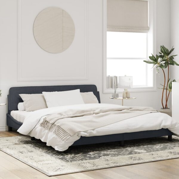 vidaXL Bed Frame with Headboard Dark Gray 72"x83.9" California King Velvet - Image 3